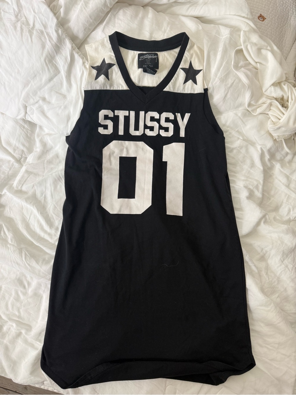 Stussy Black and White '01' Jersey Dress